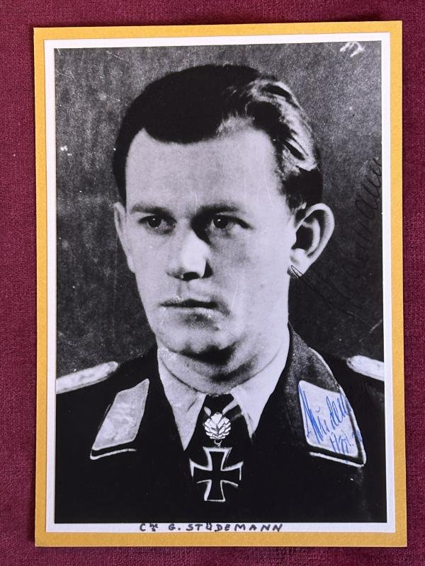 3rd Reich Luftwaffe RKT Gerhard Stüdemann (Nachkrieg) Unterschrift und Foto — image 2