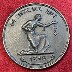 Kaiserreich Notmedaille In Eiserner Zeit 1916