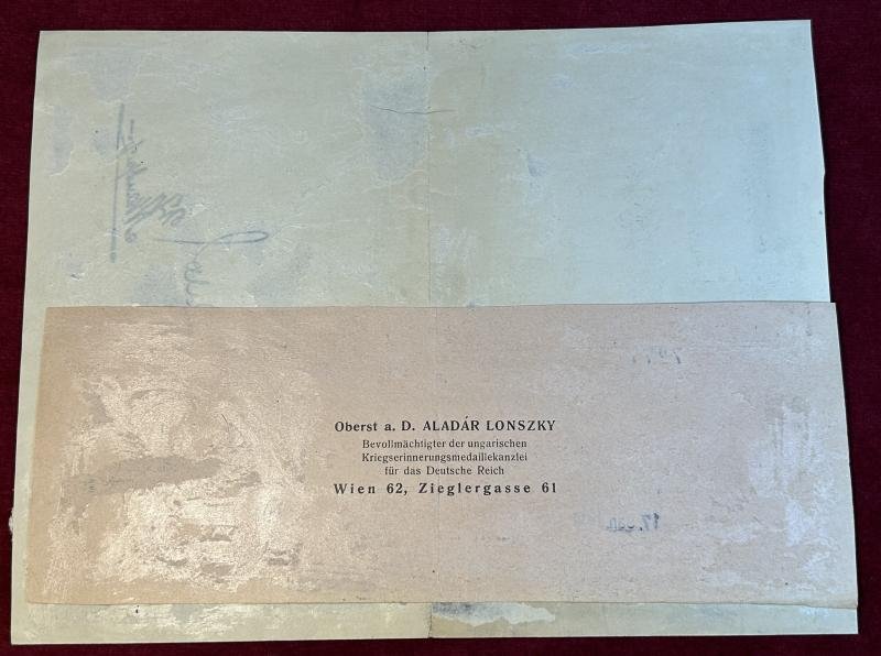 3rd Reich Oberjäger verleihung fur die Bulgarian und Ungarn 1. Weltkrieg Medaillen — image 2