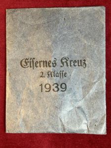 3rd Reich Verleihungstüte zum Eisernes Kreuz 2. Klasse 1939 (Gottlieb …
