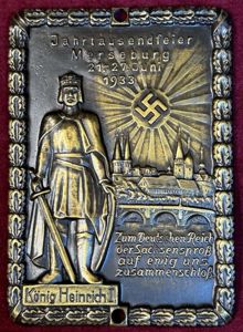 3rd Reich Erinnerungsplakette Jahrtausendfeier Merseburg 1933