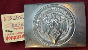 3rd Reich HJ Koppelschloss RZM M4/22 mit RZM Etiket