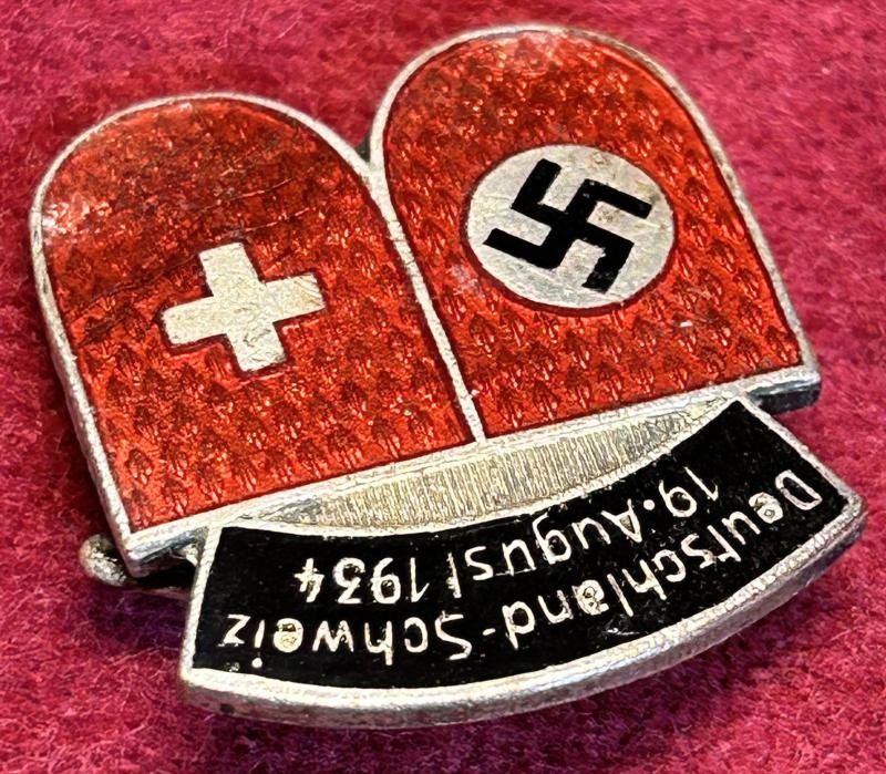 3rd Reich Deutschland - Schweiz Fußballspiel Abzeichen — image 2