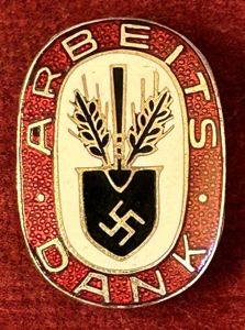 3rd Reich RAD Arbeits Dank broche 1. form