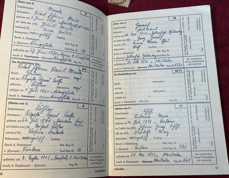 3rd Reich Ahnenpass (Mainz-Bischofsheim) — image 5