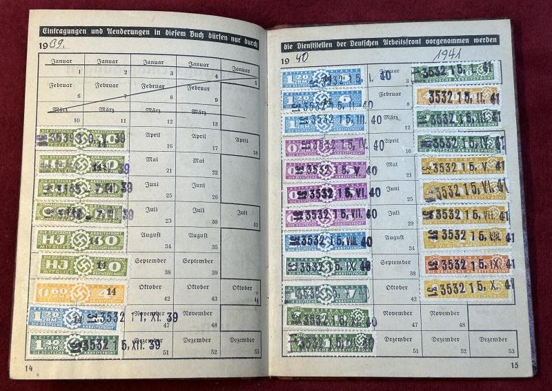 3rd Reich Deutsche Arbeitsfront Mitgliedsbuch (DAF) — image 4