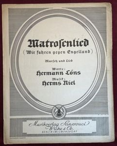 3rd Reich Blattmusic 'Matrosenlied' Wir fahren gegen Engelland