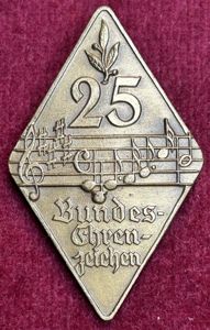 Sudetenland (SdS) Sängerbund Bundesehrenzeichen 25. Jahre