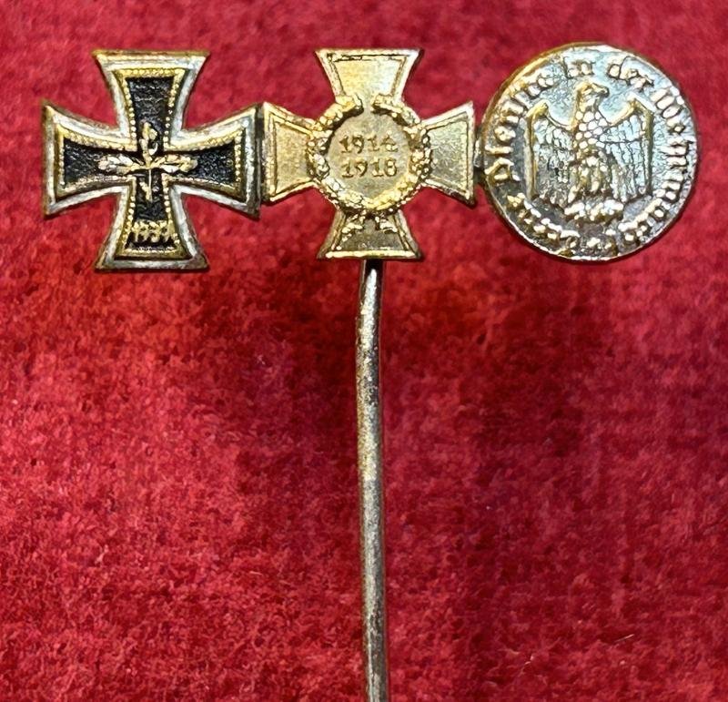 BRD Miniaturspange 1957 Version für Ein 2. Weltkriegsveteran 3 Auszeichnungen — image 3