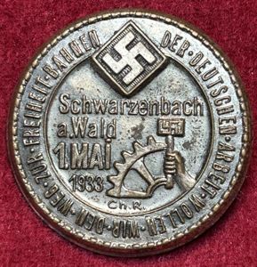 3rd Reich Tag der Arbeits abzeichen Schwarzenbach am Wald