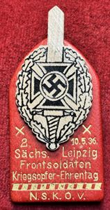 3rd Reich NSKOV Sächsische Leipzig Frontsoldaten und Kriegsopfer-Ehrentag