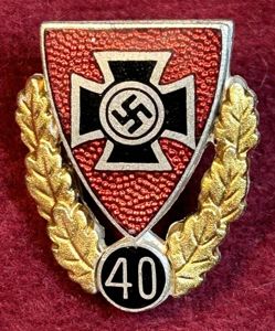 3rd Reich NSRKB Goldene Ehrennadel für 40 jährige Mitgliedschaft
