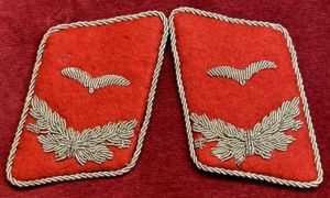 3rd Reich Luftwaffe Kragenspiegel für ein Leutnant der Flakartillerie