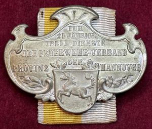 Kaiserreich Hannover Medaille Für 25 Jährige Treue Dienst der Feuerwehr-Verband