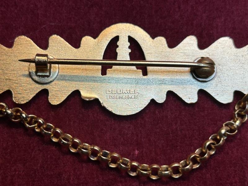 BRD Kyffhäuserbund Goldene Spange mit Kette — image 3