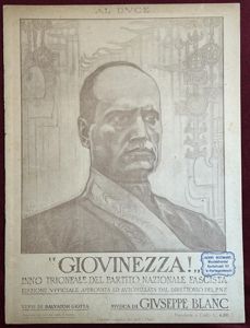 Italia Facista Nazionale Spartito 'Giovinezza!'