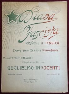 Italia Spartito 'Diana Fascista' Risveglio Italico