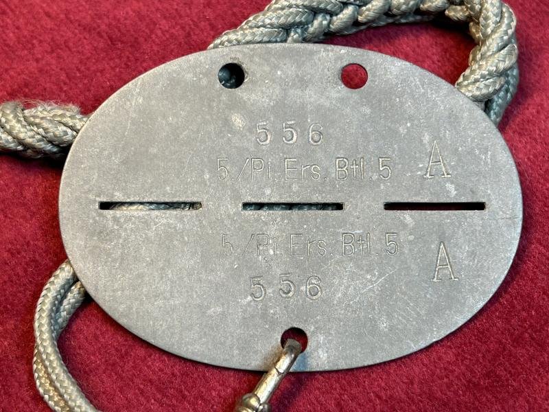 3rd Reich Erkennungsmarke Pionier Ers. Bataillon 5 — image 3