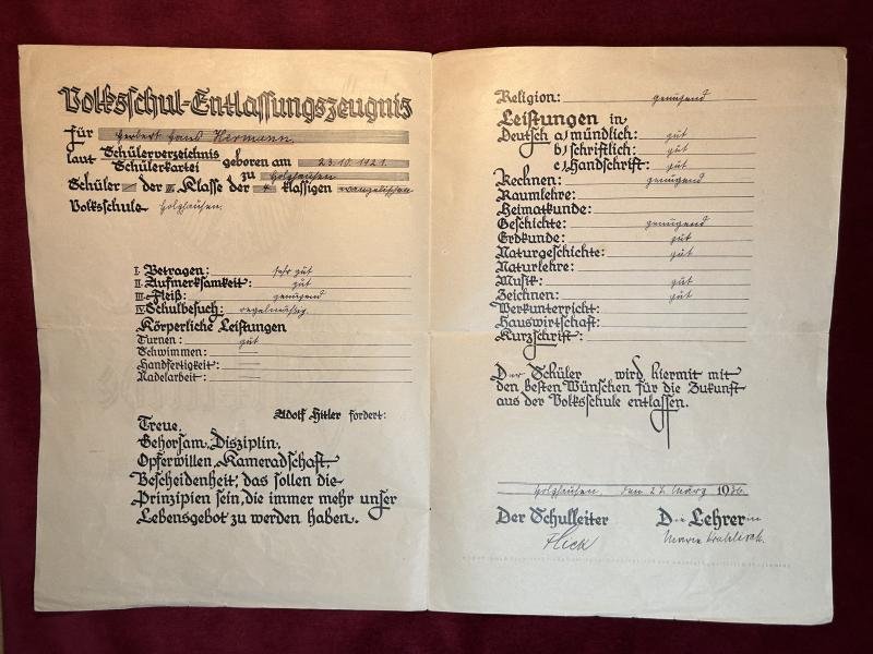 3rd Reich Zeugnis Urkunde 1936 — image 2
