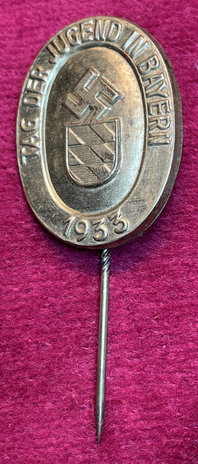 3rd Reich HJ Tag der Jugend in Bayern 1933 anstecknadel — image 3