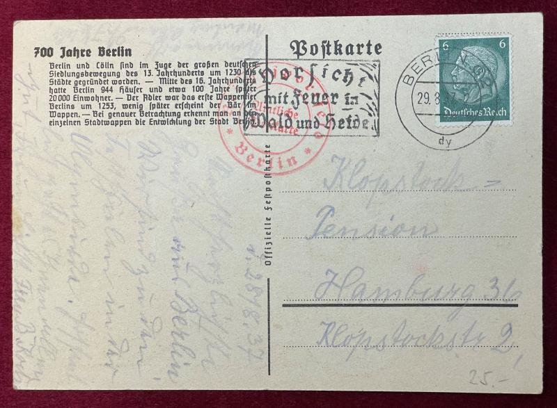 3rd Reich Postkarte 700 Jahre Stadt Berlin 1937 — image 2