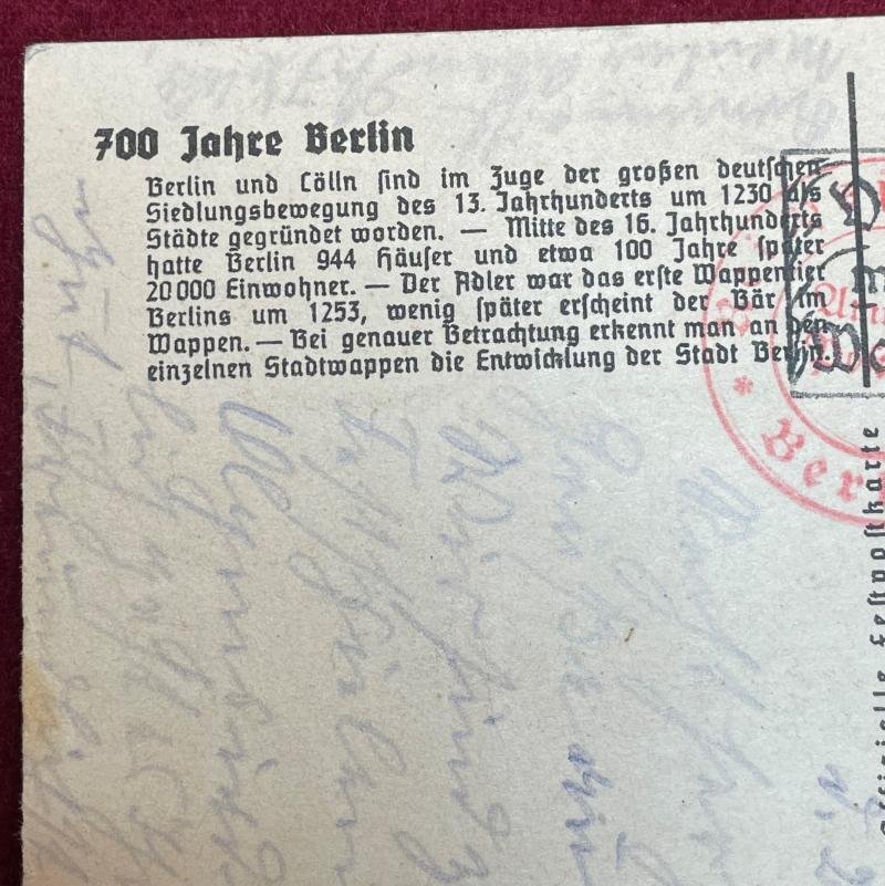 3rd Reich Postkarte 700 Jahre Stadt Berlin 1937 — image 3