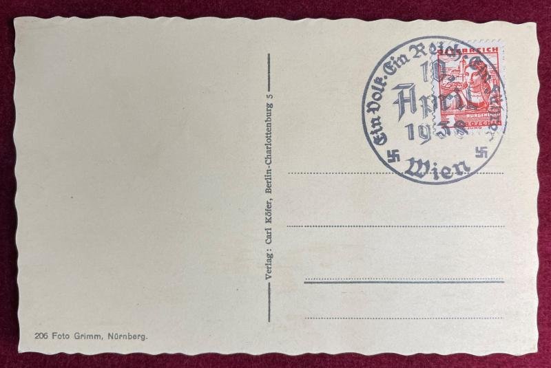 3rd Reich Postkarte Der Führer in Wien (Anschluss Osterreich) — image 2