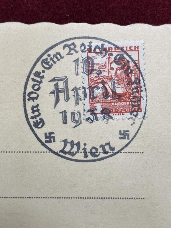 3rd Reich Postkarte Der Führer in Wien (Anschluss Osterreich) — image 3