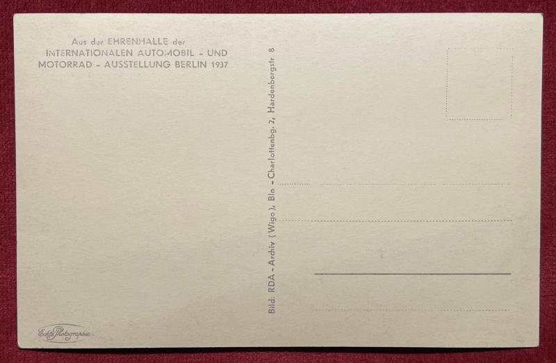 3rd Reich Postkarte Mercedes-Benz Austellung Berlin 1937 — image 2