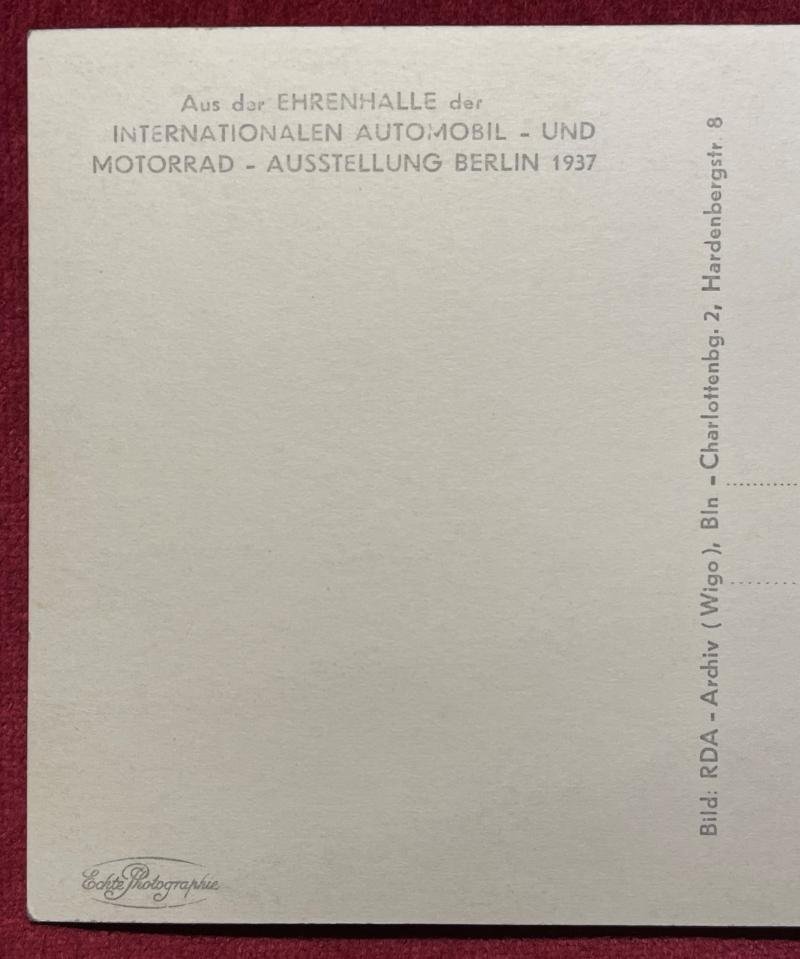 3rd Reich Postkarte Mercedes-Benz Austellung Berlin 1937 — image 3