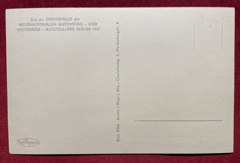 3rd Reich Postkarte AUDI Austellung Berlin 1937 — image 2