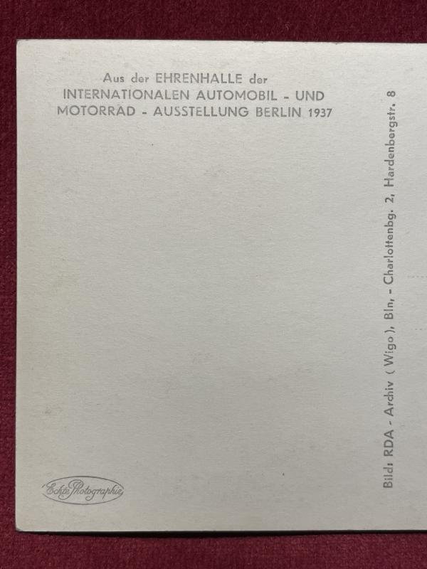 3rd Reich Postkarte AUDI Austellung Berlin 1937 — image 3
