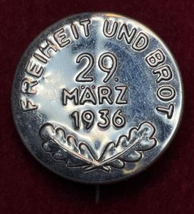 3rd Reich WhW Freiheit und Brot, 29 Märch 1936