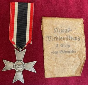 3rd Reich KVK ohne Schwertern 2. Klasse, 1939 mit Tüte