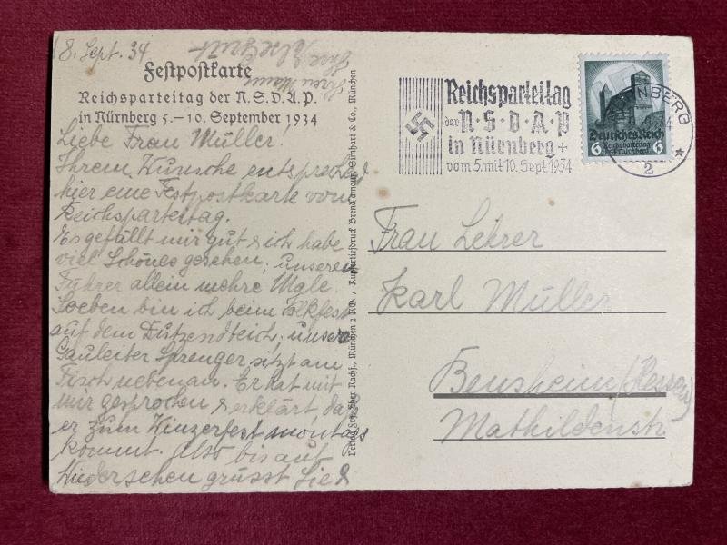 3rd Reich Ansichtkarte Reichsparteitag Nürnberg 1934 — image 2