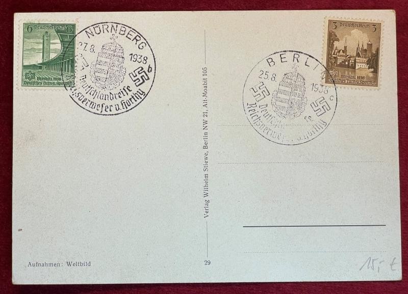 3rd Reich Ansichtkarte Staatstreffen mit Admiral Horthy — image 2