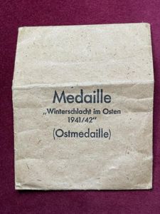 3rd Reich Tüte fur die Medaille Winterschlacht im Osten