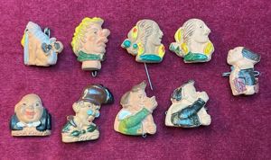 3rd Reich WhW Keramik figurabzeichen (9pcs.)