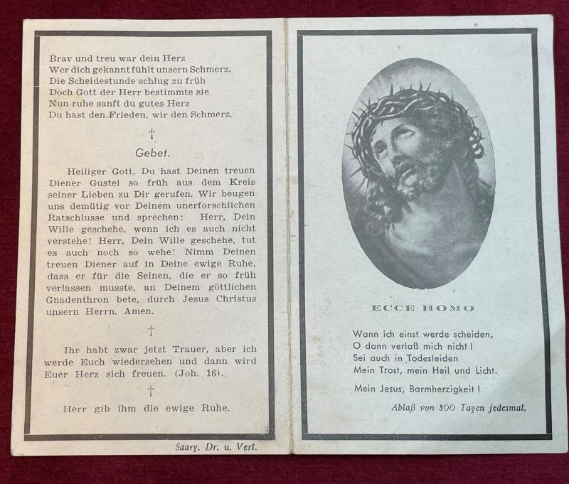 3rd Reich Sterbebild ein Uffizier in einem MG. Sicherungs-Regiment — image 2