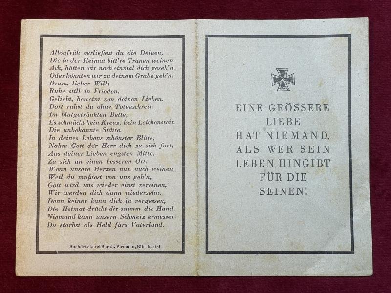 3rd Reich Sterbebild Soldat Gebirgsjäger-Regiment — image 2