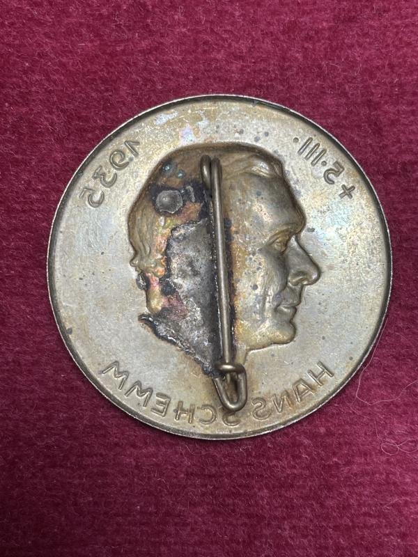 3rd Reich Gauleiter Hans Schemm Tinnie — image 2