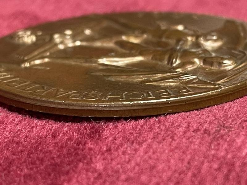 3rd Reich NSDAP Reichsparteitag 1938 brass plaque — image 3