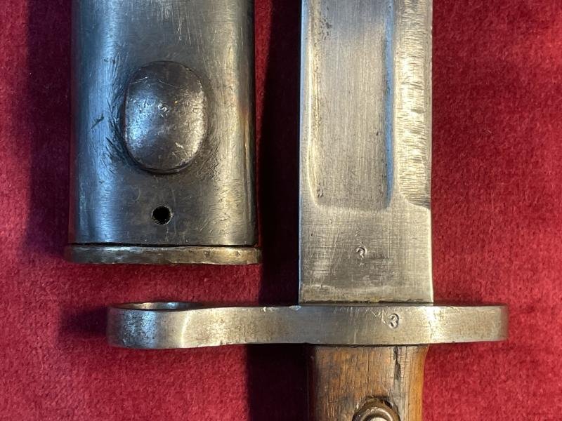 Early Turkish M1935 External leaf spring bayonet - matching numbers on all parts! — image 4