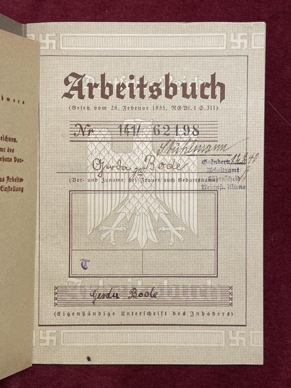 Deutsche Reich Arbeitsbuch — image 2