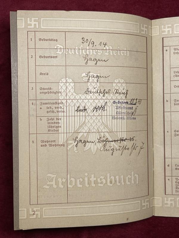 Deutsche Reich Arbeitsbuch — image 3