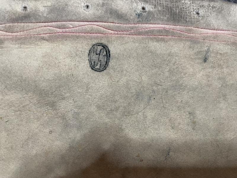 chamois leather bag marked SS — image 3