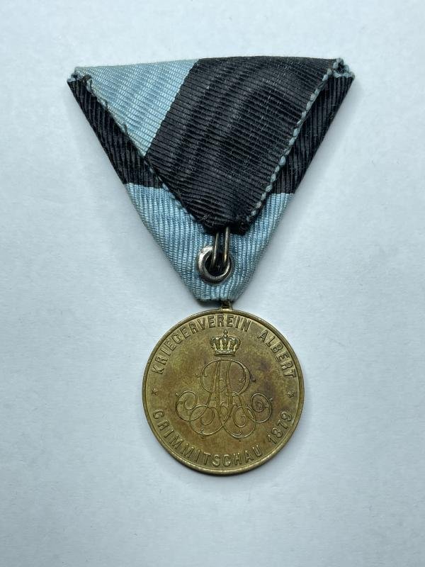 Sachsen, Crimmitschau Warrior Association medal with ribbon 1879 — image 2