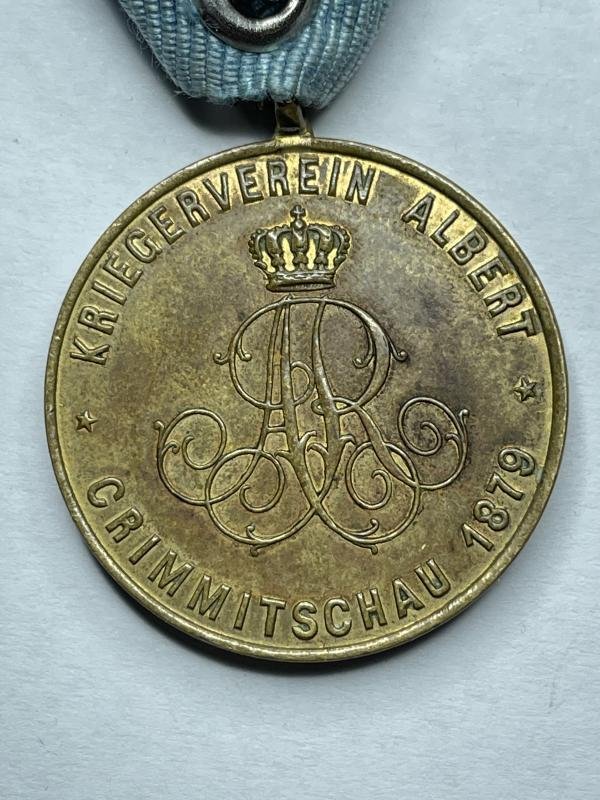 Sachsen, Crimmitschau Warrior Association medal with ribbon 1879 — image 3
