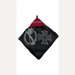 WW2 German Ehrenkissen Display with EK2 Iron Cross & Infantry …