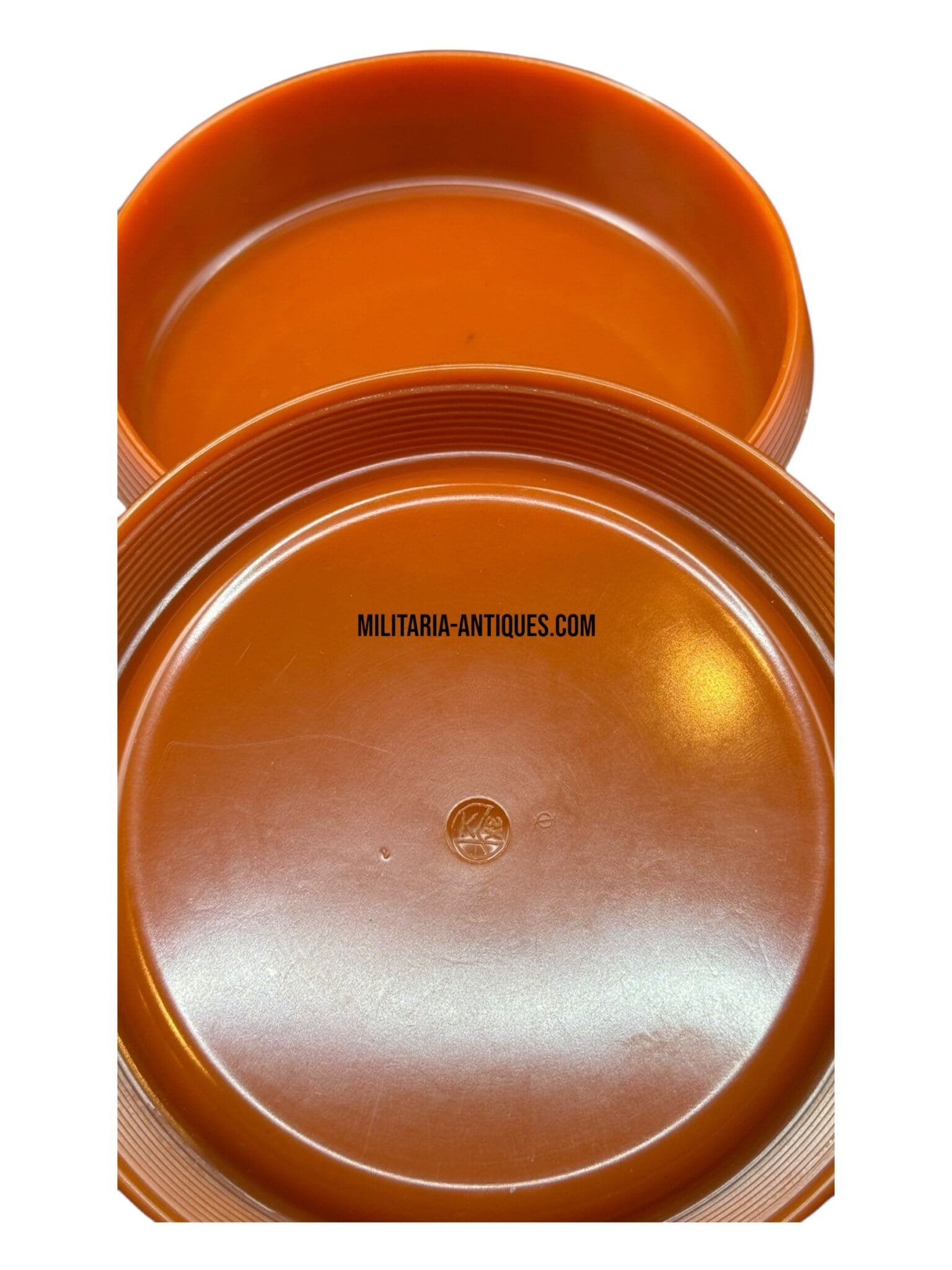 Orange bakelite butterdish — image 6